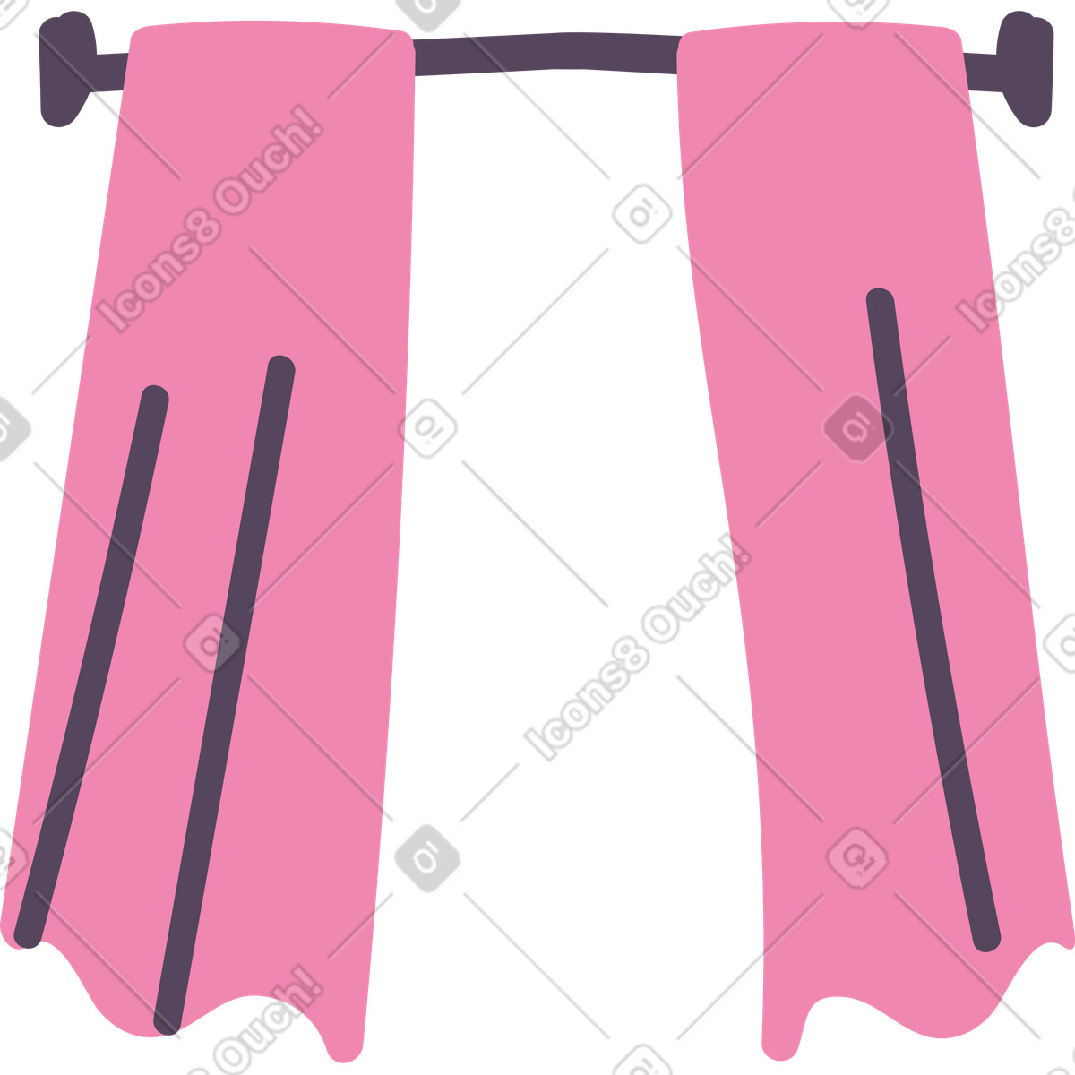 Ilustração de Cortinas em no estilo Pluto para baixar em PNG, SVG