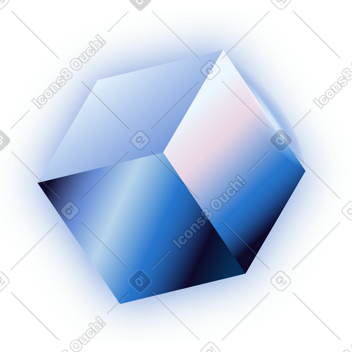 Illustration Cube dans le style Dimension à télécharger aux formats PNG, SVG