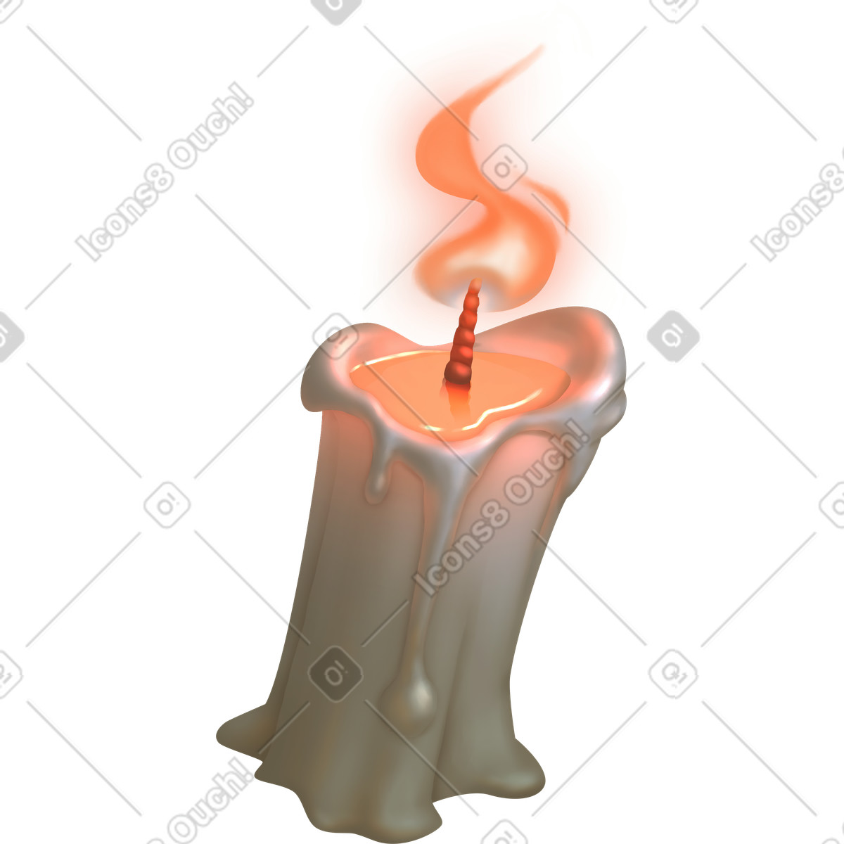 Burning candle illustration in Props style download in PNG, SVG