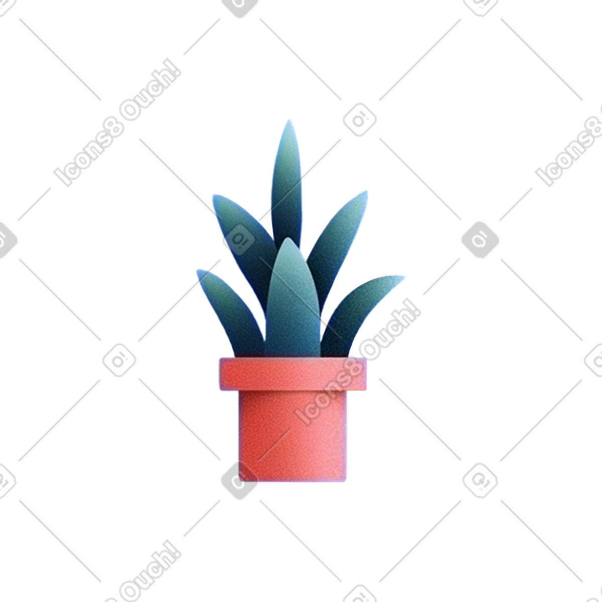 Plant pot illustration in Grainy style download in PNG, SVG