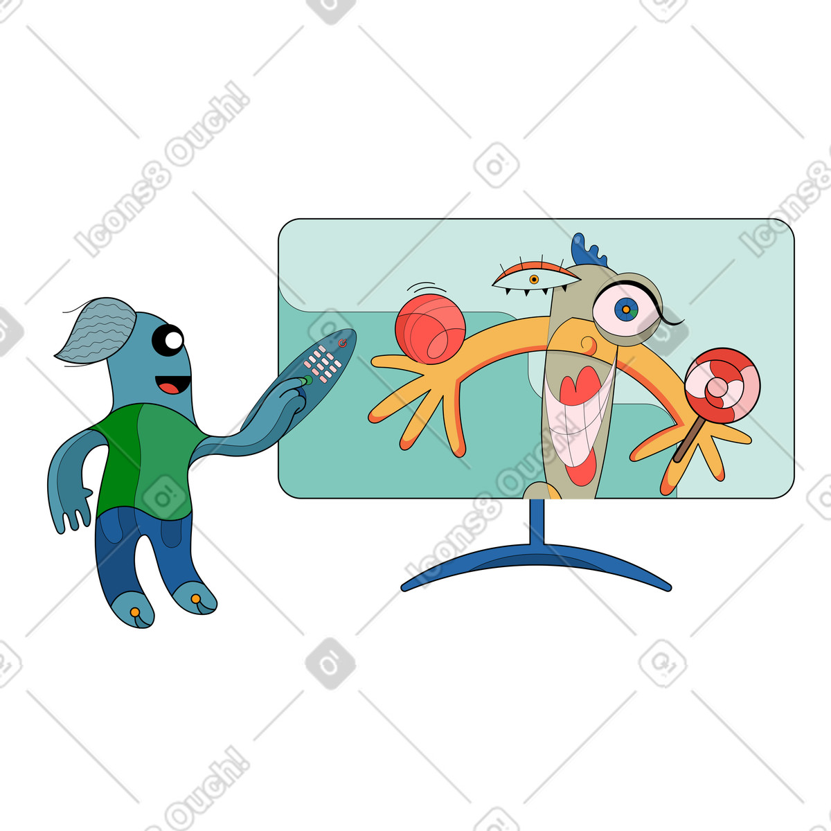 Kinderkanal-Illustration im Surr-Stil als Download in PNG, SVG
