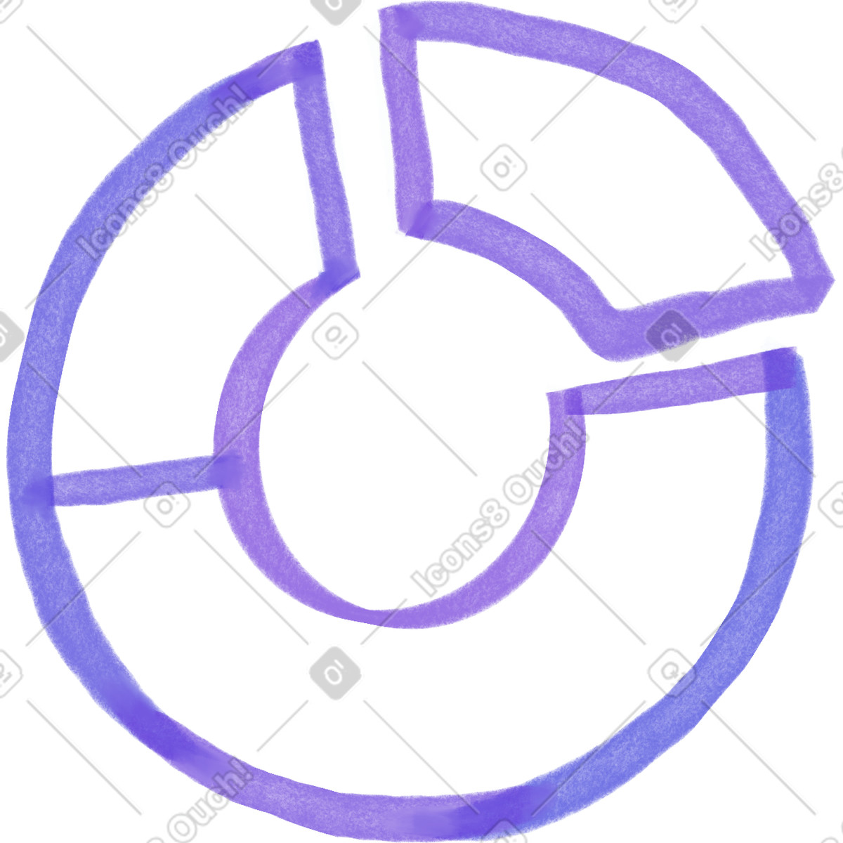 Pie chart-Illustration im Marker-Stil als Download in PNG, SVG