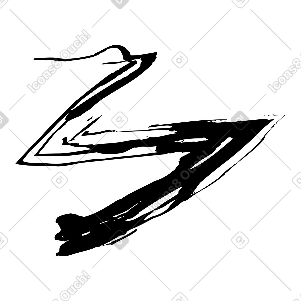 Schwarzer dicker zickzack-Illustration im Twirl-Stil als Download in PNG, SVG
