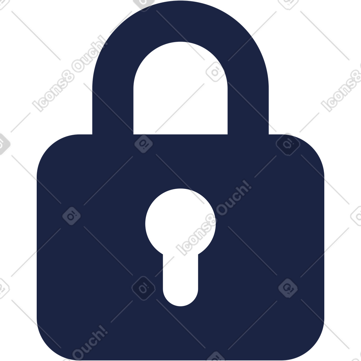 Closed lock illustration in Urban Line style download in PNG, SVG