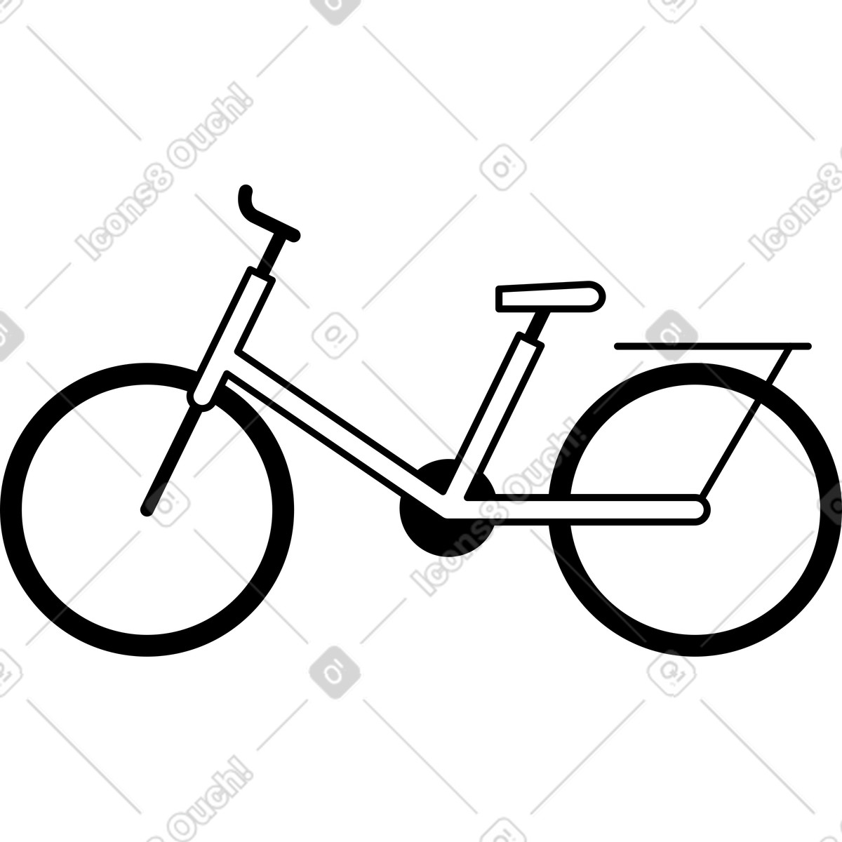 Ilustração de Bicycle frame minimal line art with simplified geometric shape em no estilo Notion para baixar em PNG, SVG