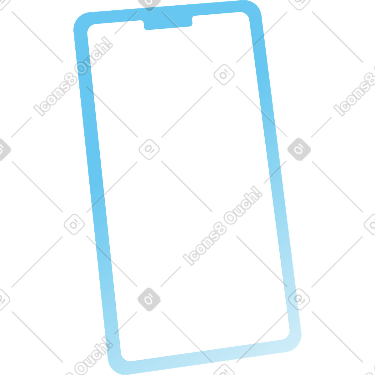 Ilustración Teléfono inteligente azul en estilo Airy a descargar en PNG y SVG