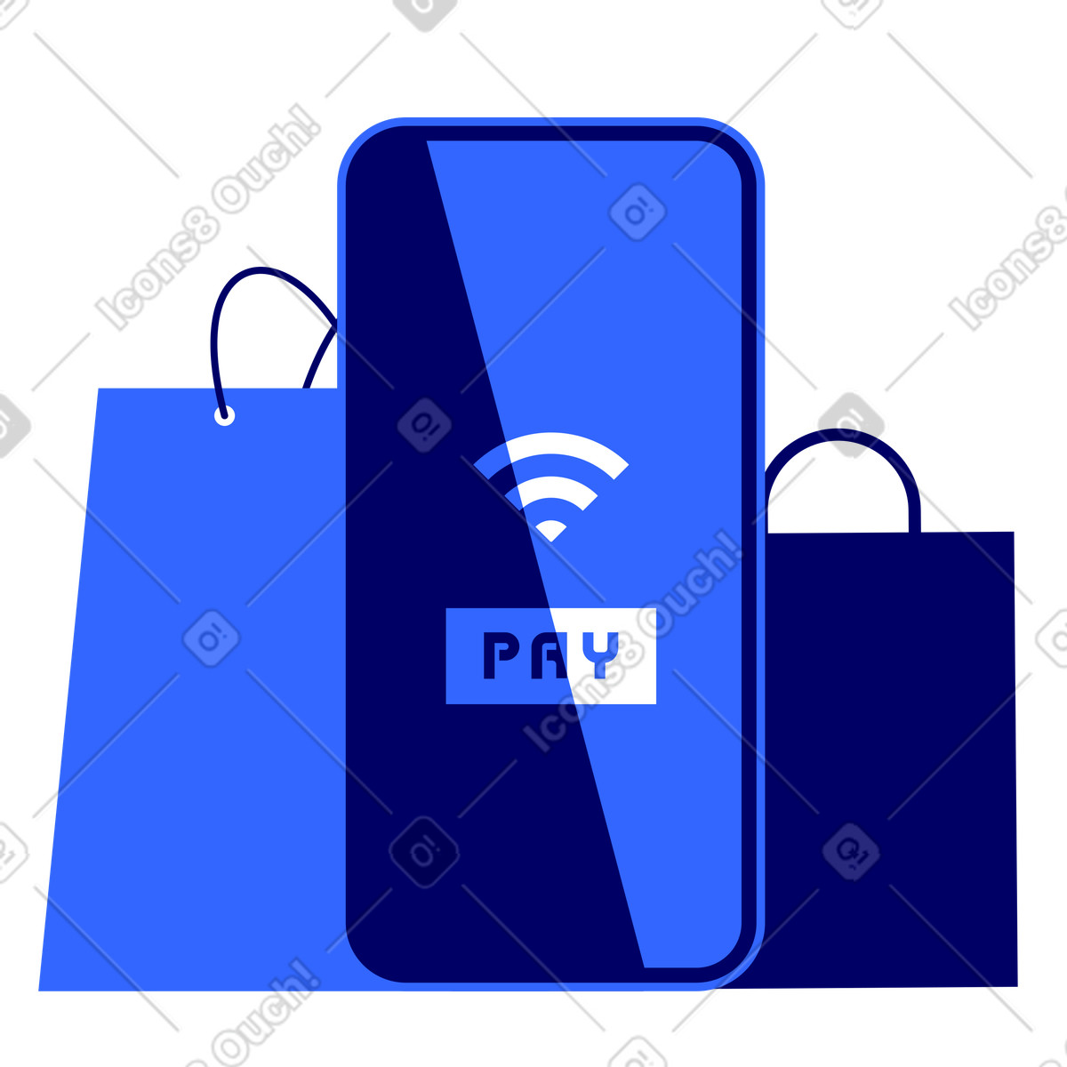 Smartphone with payment option, Online retail transaction or E-commerce illustration in Lounge style download in PNG, SVG