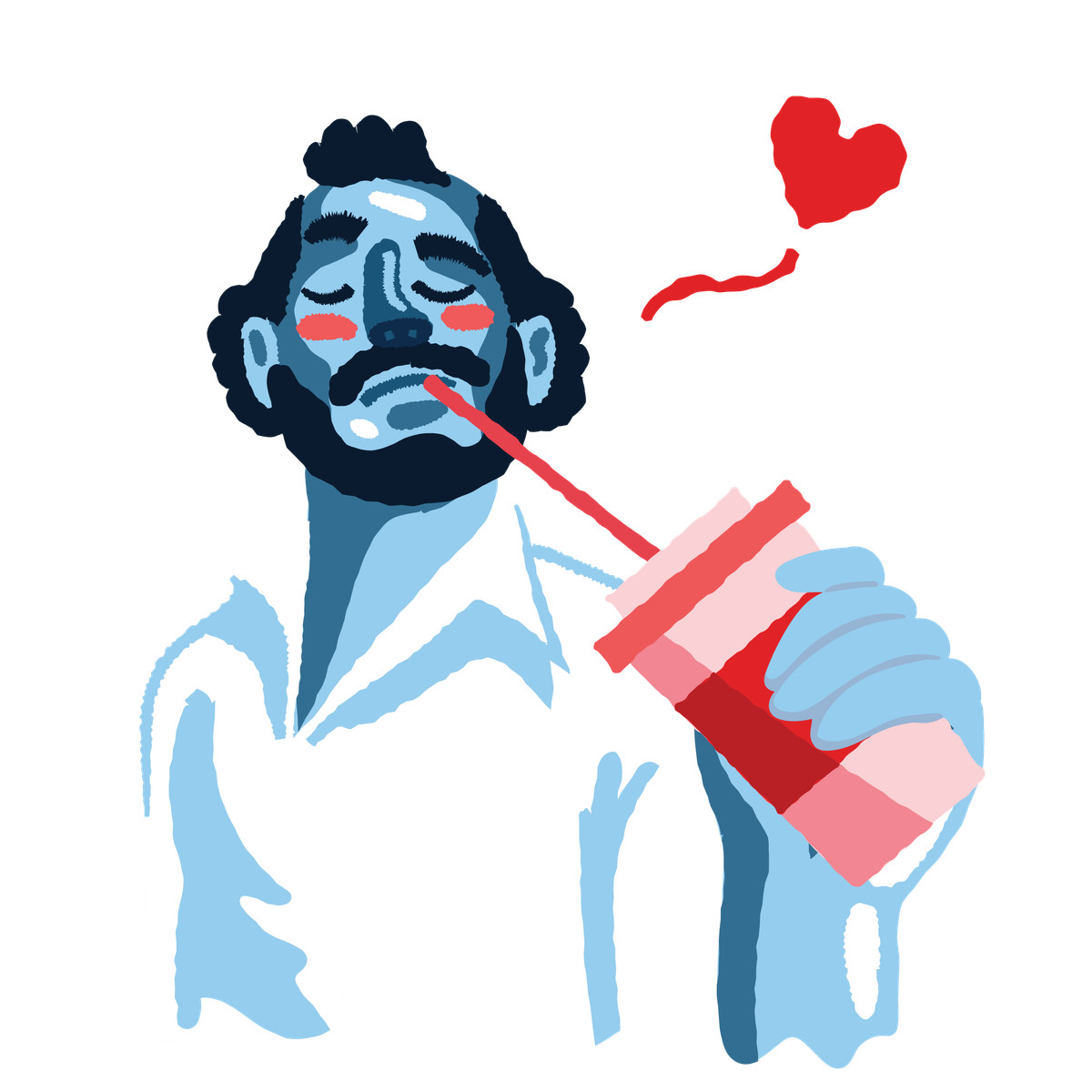 Ilustração de Man drinking a delicious drink em no estilo Cherry para baixar em PNG, SVG