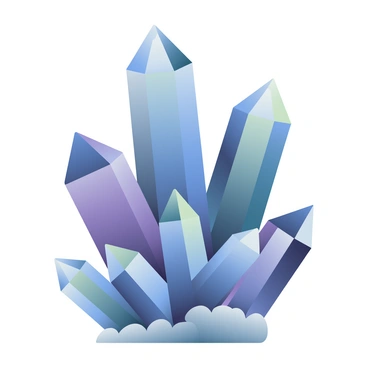 A cluster of crystals is displayed, featuring sharp, angular shapes that reflect light in various directions. The crystals have a translucent quality, revealing shades of deep blue and purple within their facets. Some of the crystals are tall and thin, while others are more robust and stubby, creating a dynamic composition. The surface of the crystals is smooth, with a few rough edges that catch the light, adding to the overall brilliance of the cluster. The background is softly blurred, emphasizing the crystalline formation in the foreground.