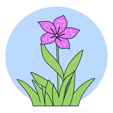 A rare wetland flower with bright purple petals in full bloom, showcasing intricate patterns on its surface. The flower stands tall amidst lush green grasses that sway gently in the breeze. The scene captures a clear blue sky above, providing a vibrant backdrop to the delicate flower. Small droplets of water glisten on the flower's petals, reflecting light.