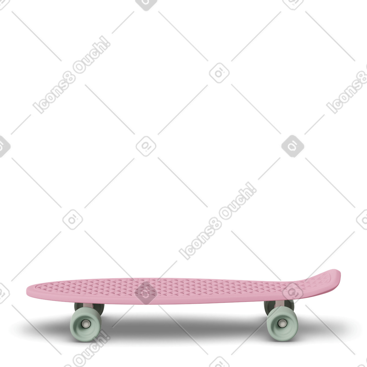 Pink skateboard illustration in 3D Casual life style download in PNG, SVG