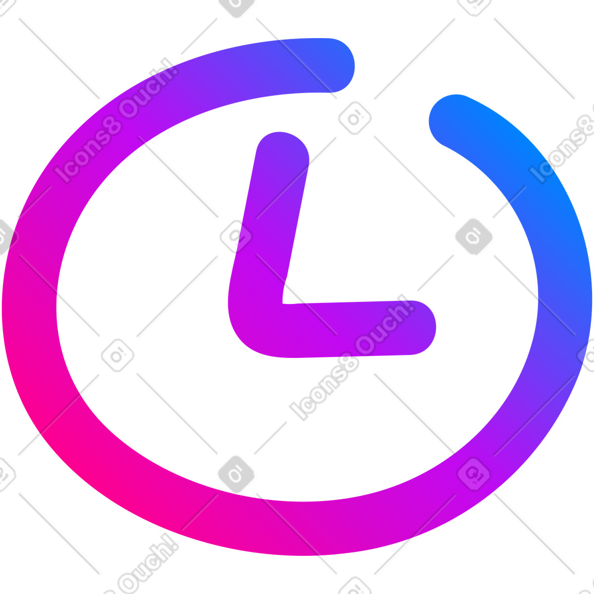 Clock illustration in Vibrant style download in PNG, SVG