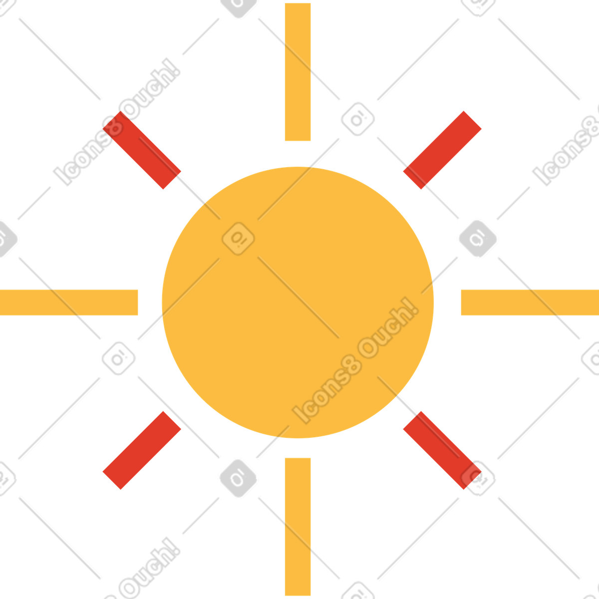 Burgundy スタイルの 太陽 のイラストをPNG、SVG形式でダウンロード