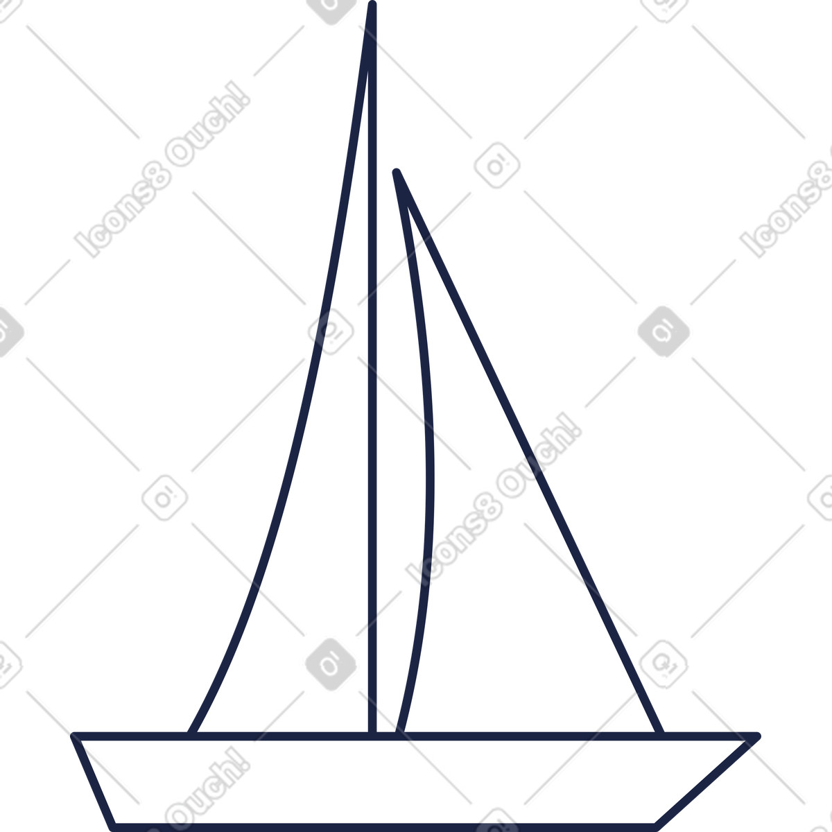 Segelyacht-Illustration im Urban Line-Stil als Download in PNG, SVG