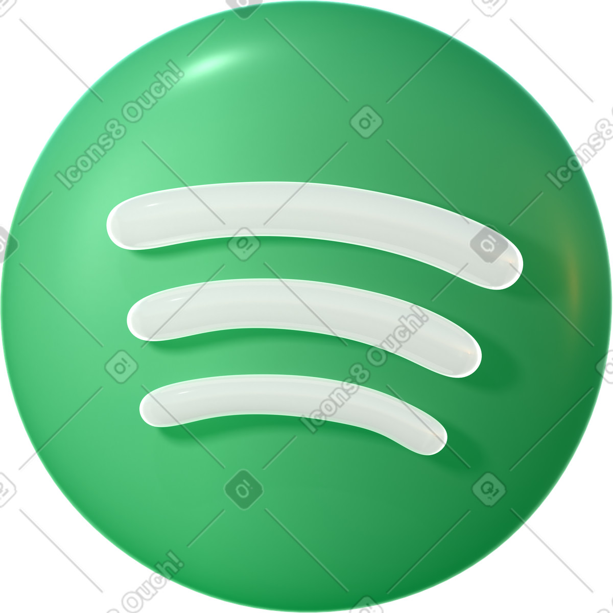 Ilustração de Abstract logo spotify em no estilo 3D Glassy para baixar em PNG, SVG