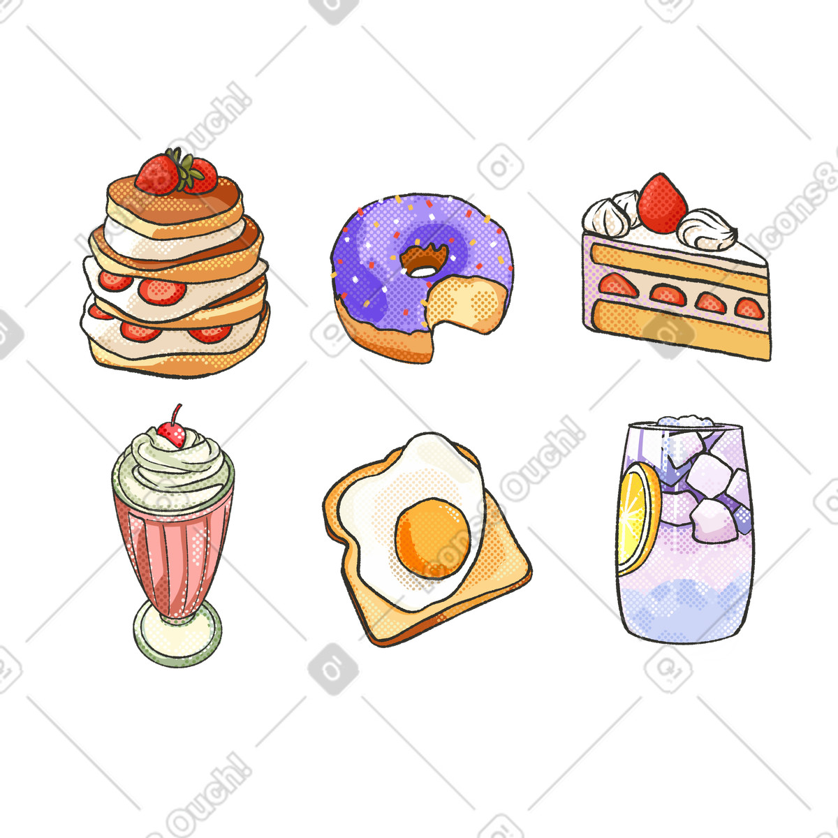 Ilustración Sweets en estilo Experimental a descargar en PNG y SVG