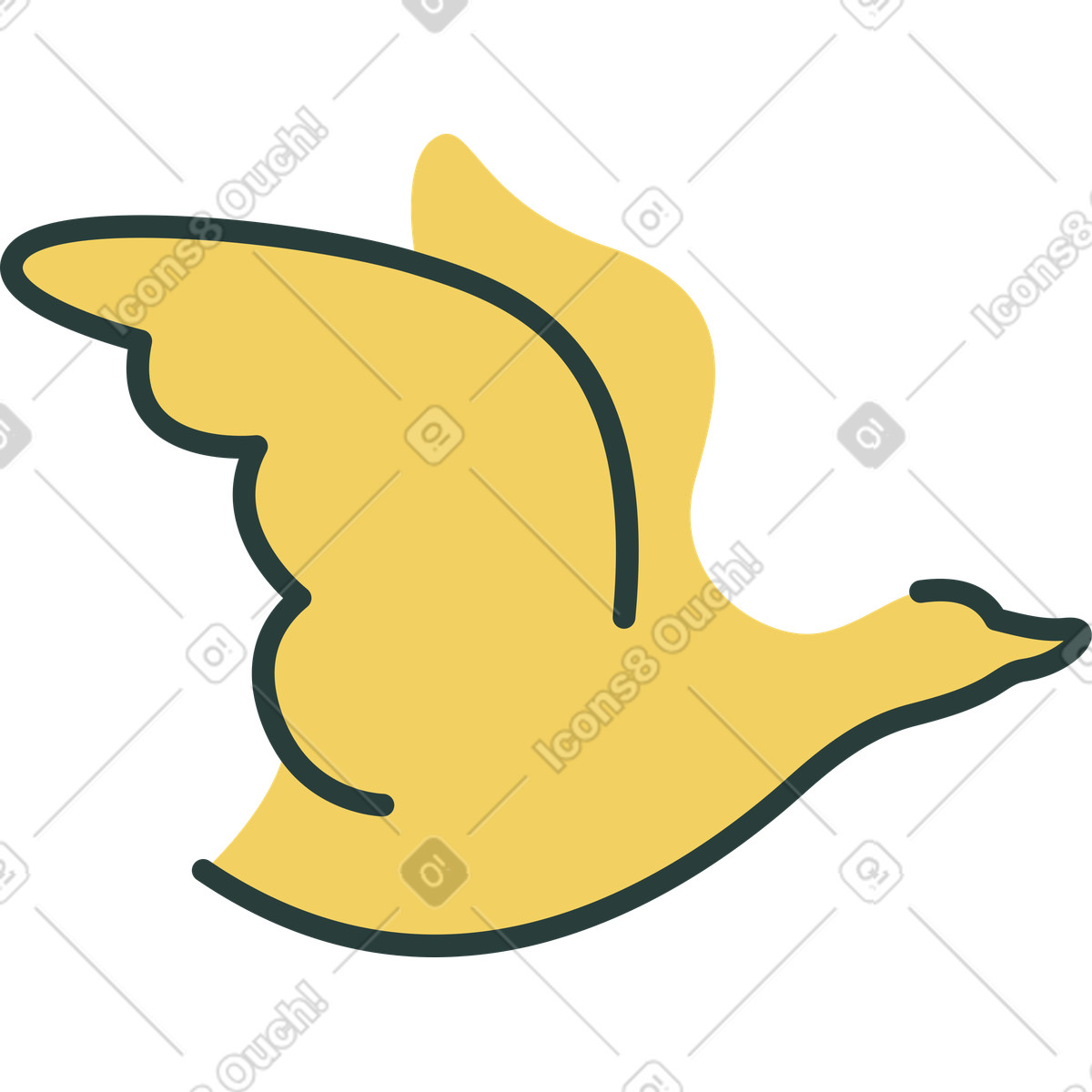 Macaroni スタイルの アヒル のイラストをPNG、SVG形式でダウンロード