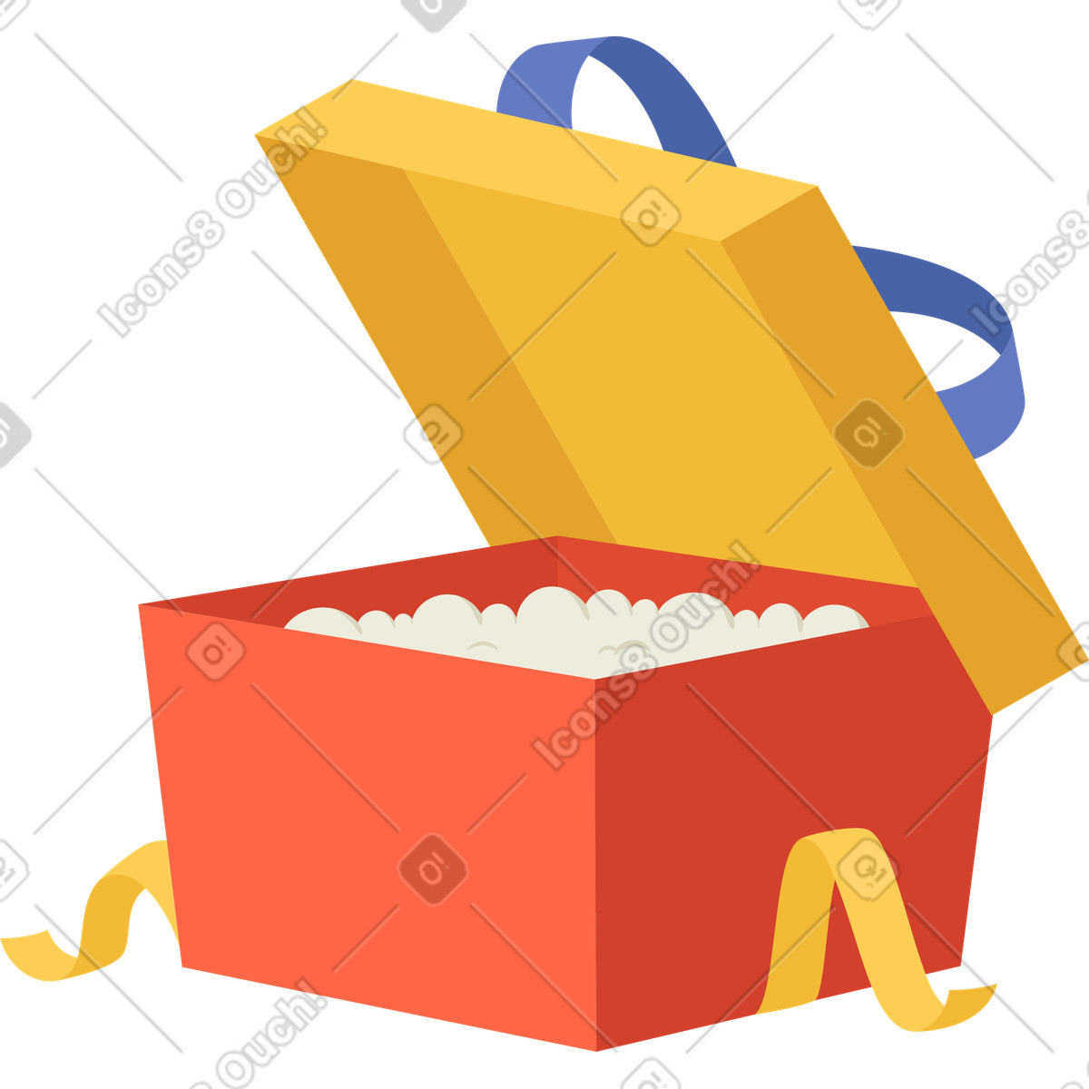 Open gift box illustration in Social style download in PNG, SVG