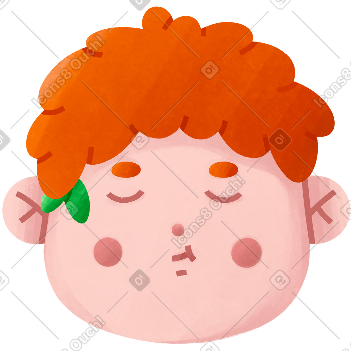Illustration Garçon aux yeux fermés dans le style Bonbon à télécharger formats PNG, SVG