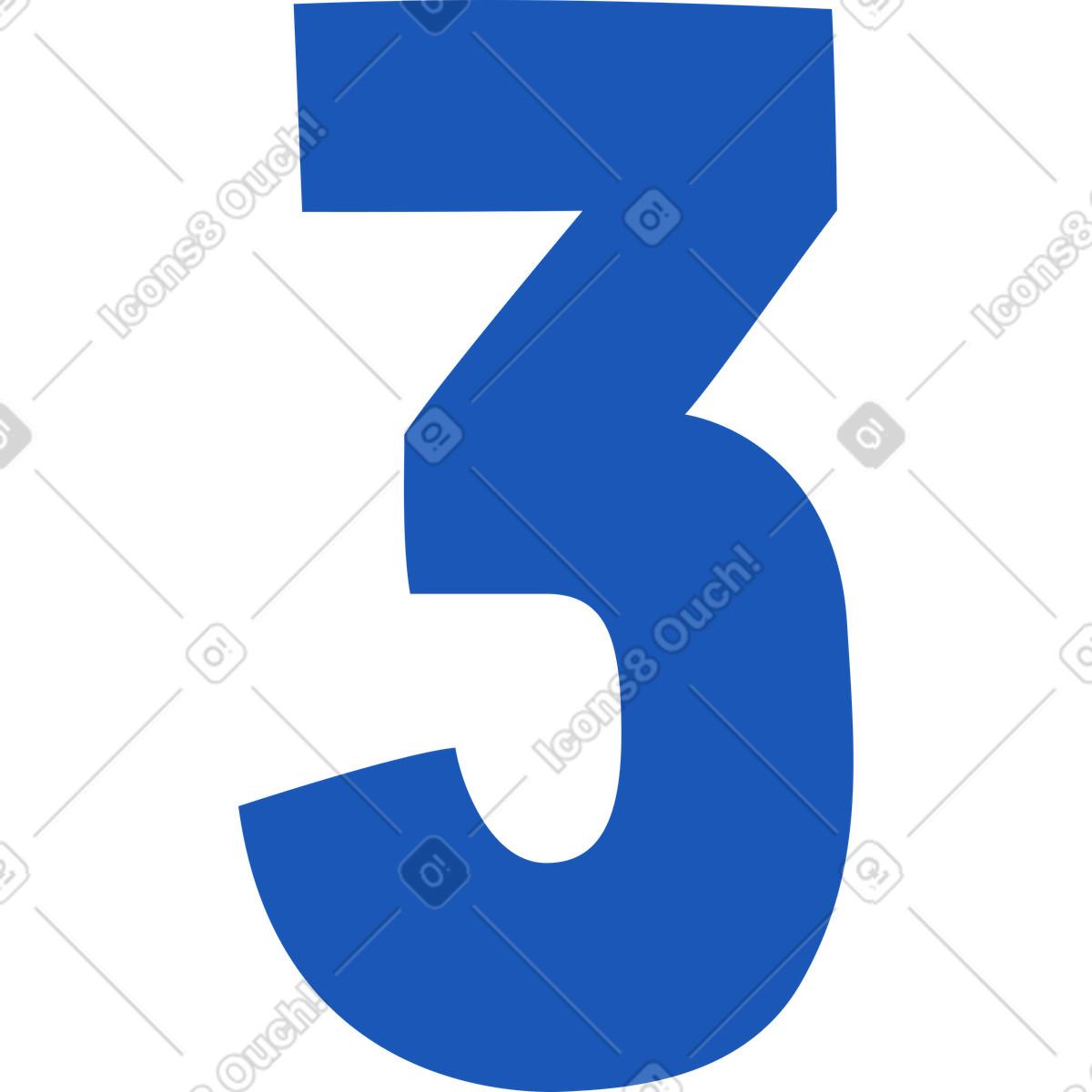 Ilustración Numero 3 en estilo Storyline a descargar en PNG y SVG