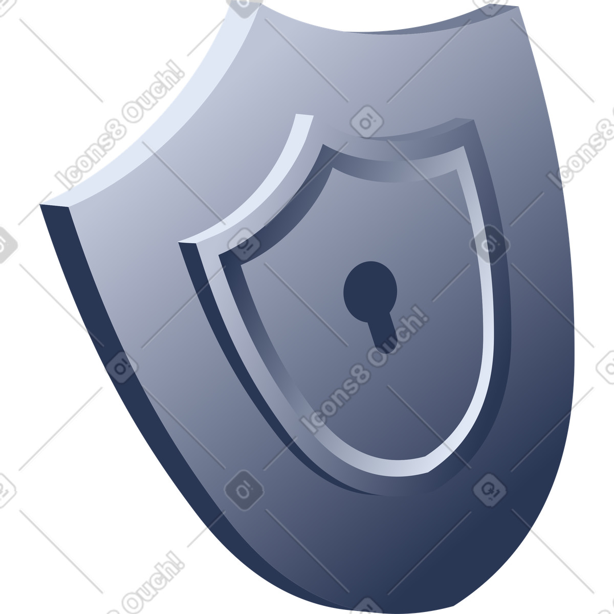 Shield with key hole illustration in PNG, SVG