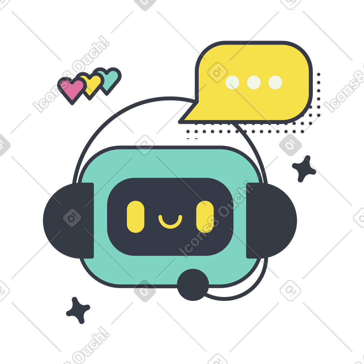 下载 Abstract 风格的 人工智能语音助手 插画，支持 PNG、SVG 格式