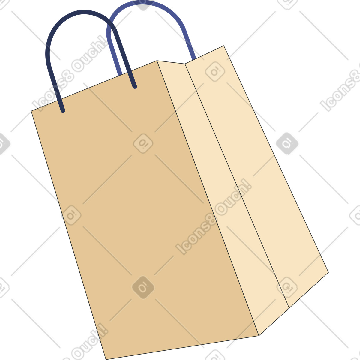 Paper bag animated illustration in Kit style download in GIF, Lottie (JSON), AE