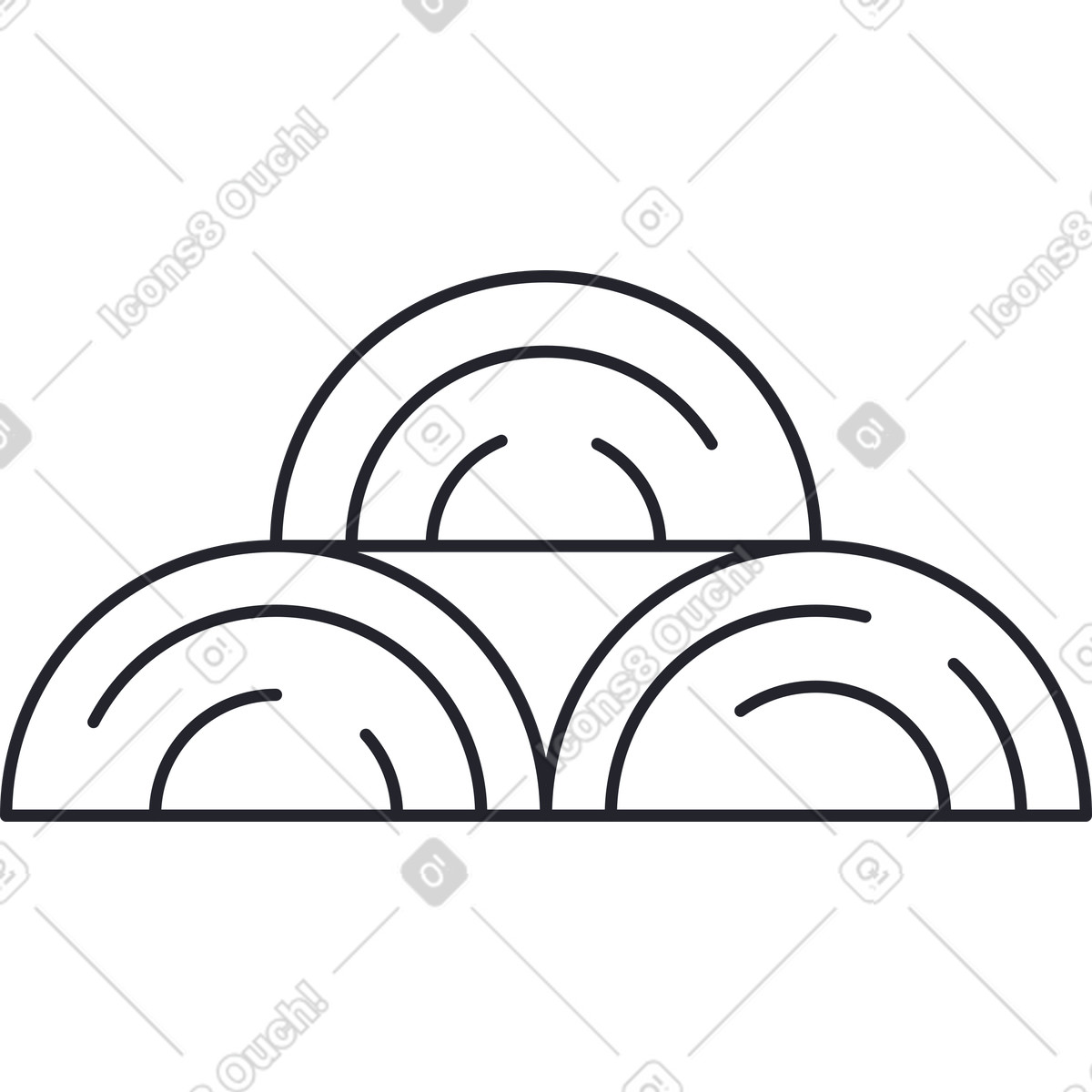 Three white logs front illustration in Grapy style download in PNG, SVG