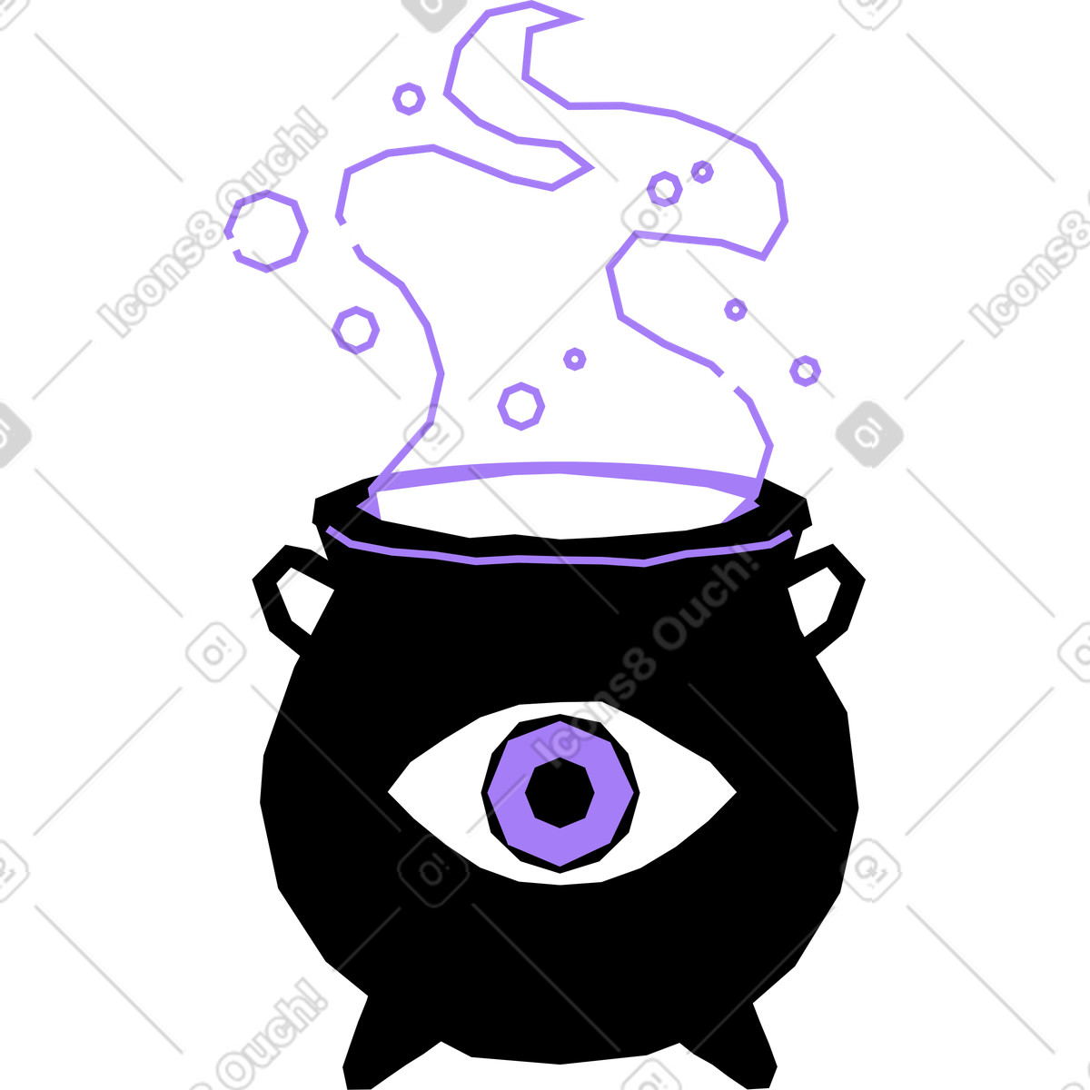 Hexenkessel-Illustration im Amethyst-Stil als Download in PNG, SVG