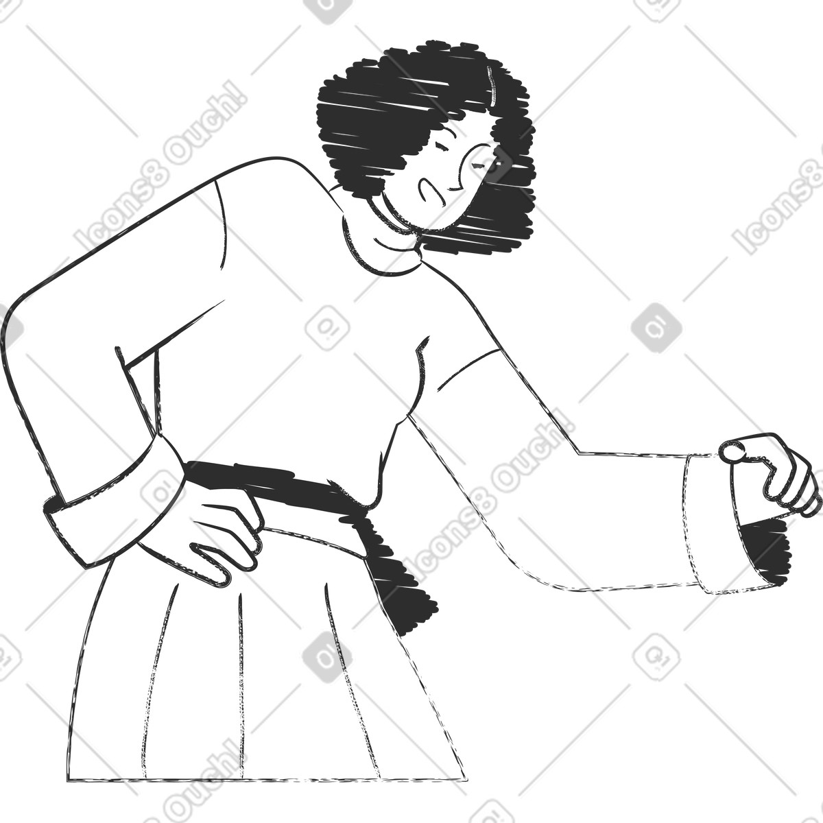 Ilustração de Mulher em no estilo Graphite para baixar em PNG, SVG
