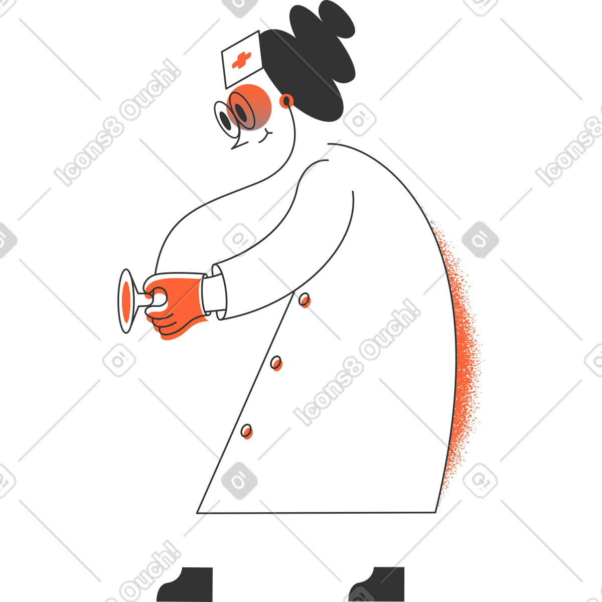 Arzt-Illustration im Crayon-Stil als Download in PNG, SVG