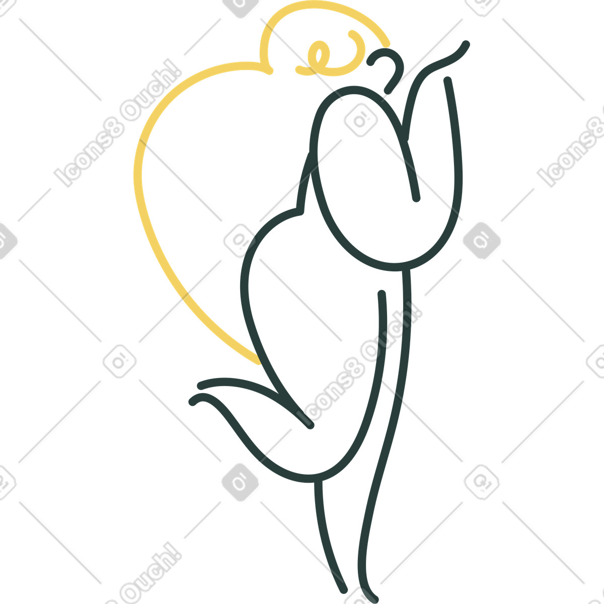 Ilustración Niña en estilo Macaroni a descargar en PNG y SVG