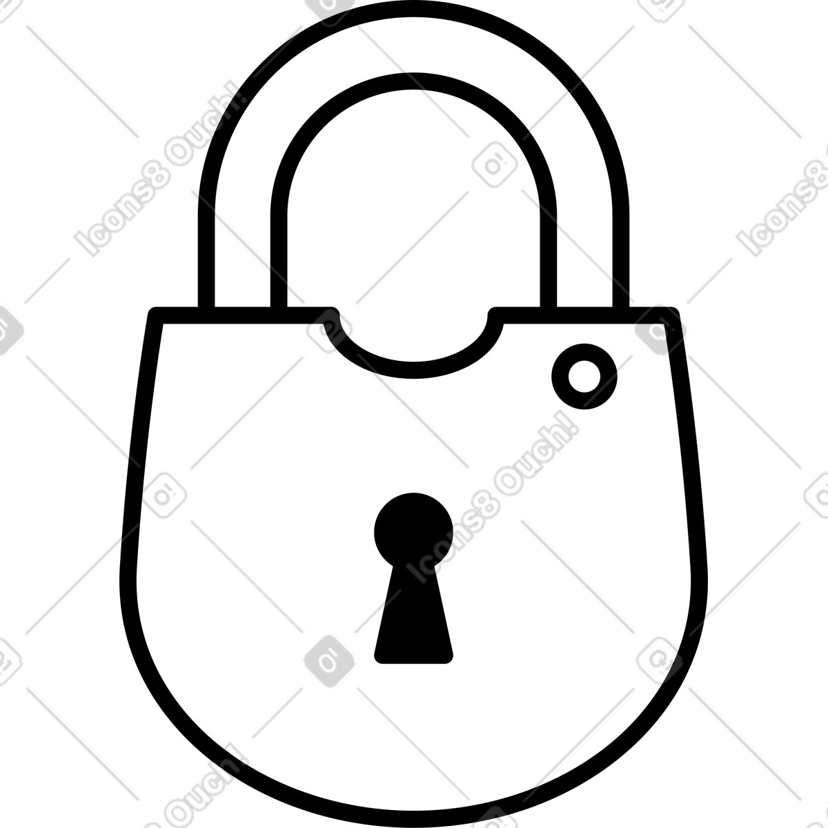 Cloused lock illustration in Transistor style download in PNG, SVG
