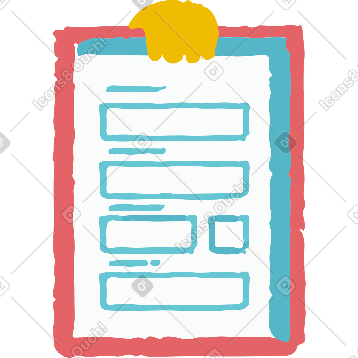 Illustration Formulaire de document dans le style Flamenco à télécharger aux formats PNG, SVG