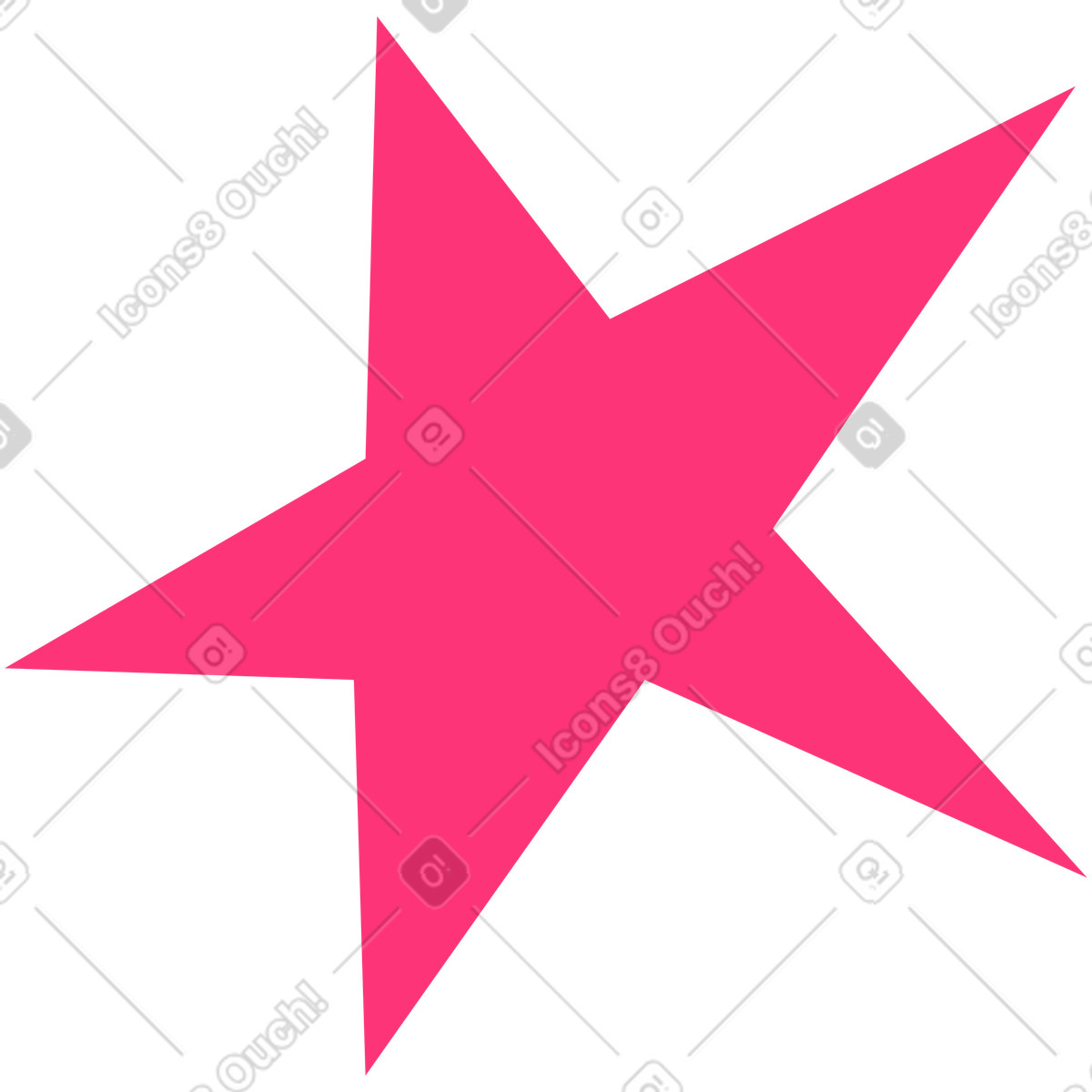 Rosa fünfzackiger stern-Illustration im Droll-Stil als Download in PNG, SVG