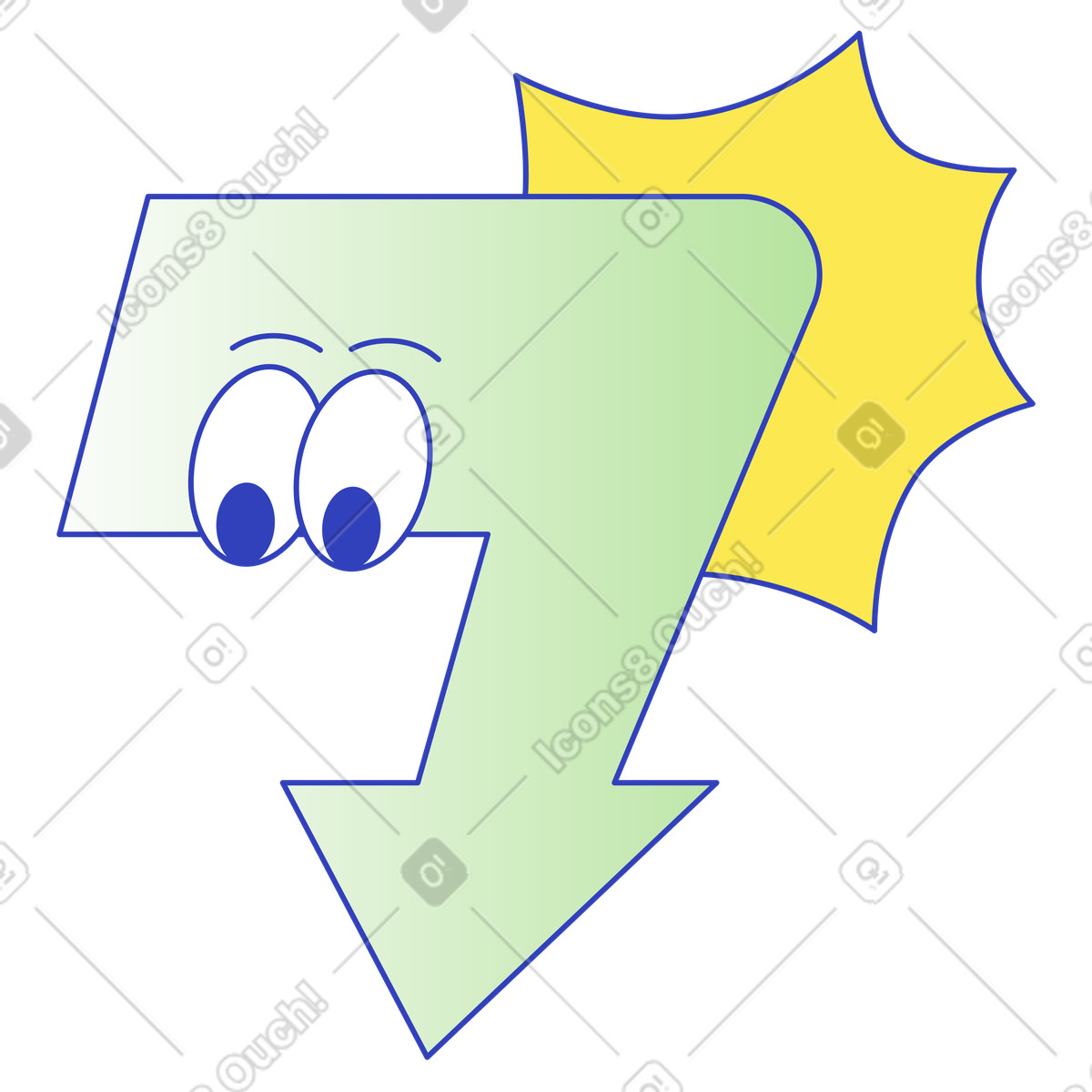 Entry point, Getting started, Next step down, Follow this step illustration in Eyeful style download in PNG, SVG