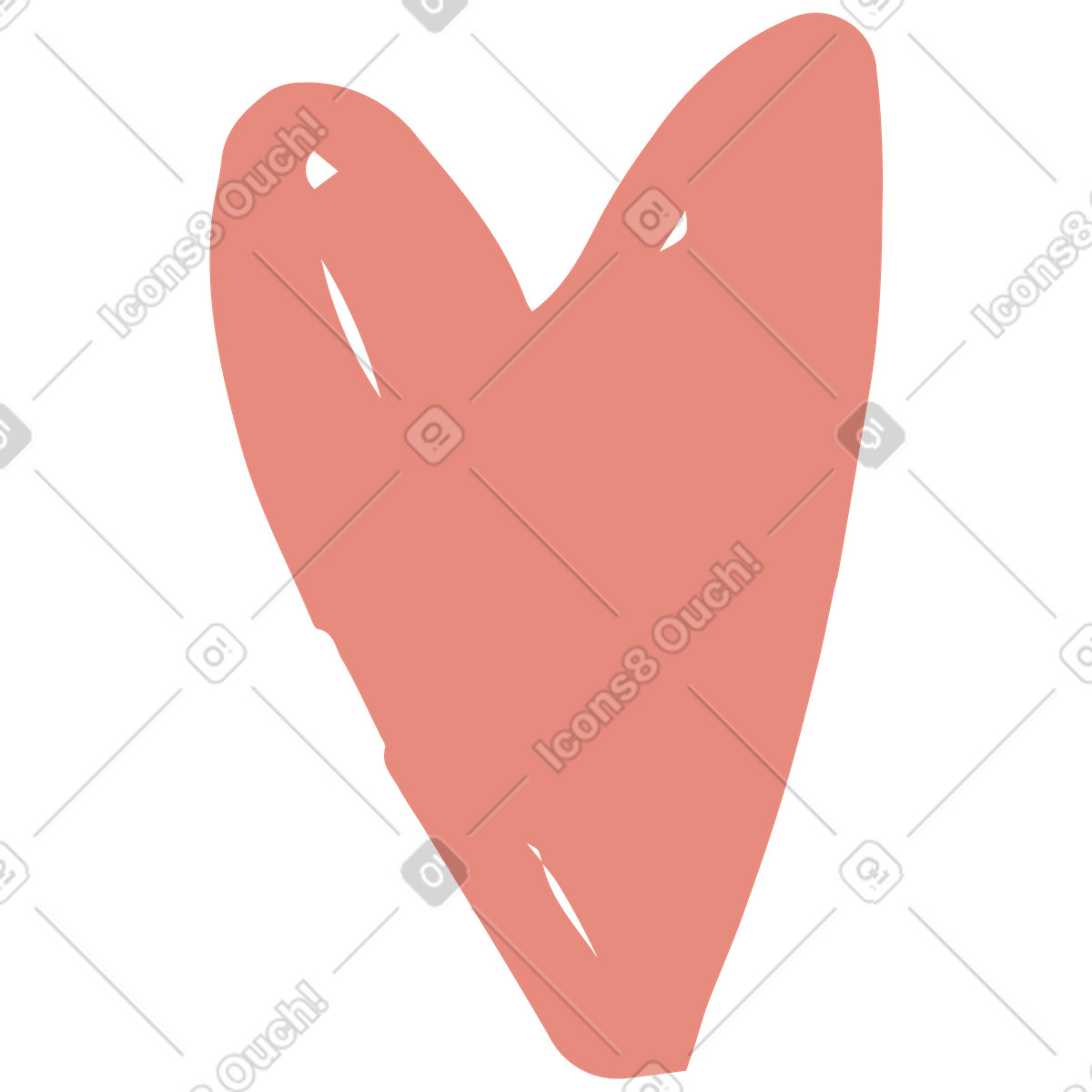 Ilustración Corazón en estilo Scandi a descargar en PNG y SVG