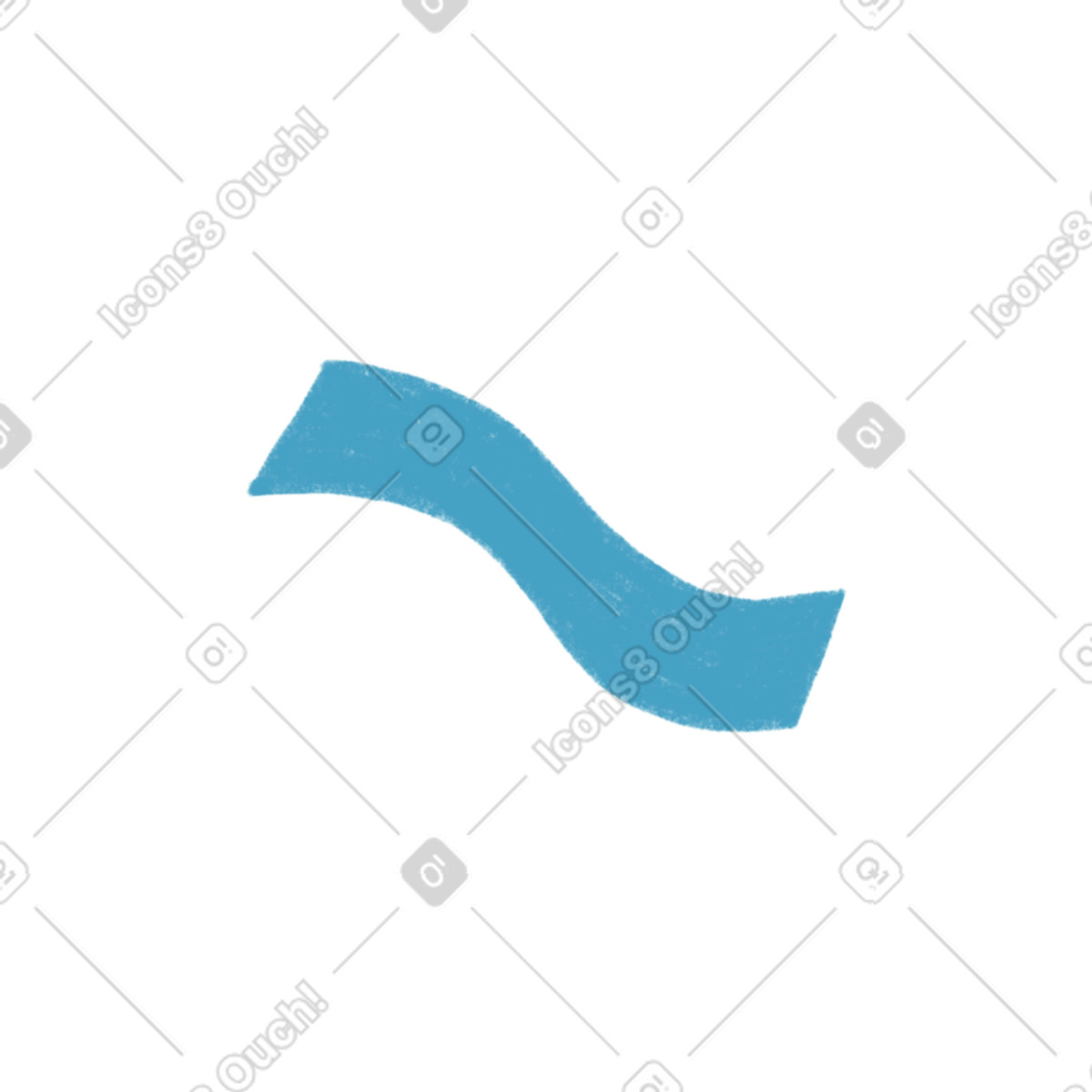 Blue decorative ribbon illustration in Tutti style download in PNG, SVG