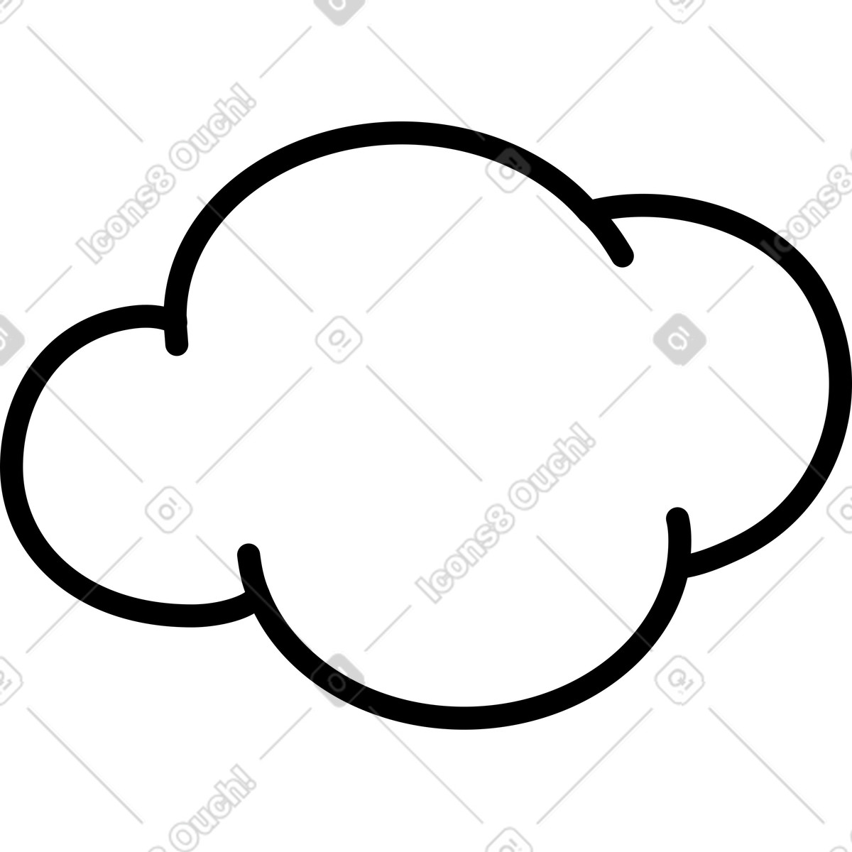 Ilustração de Nuvem branca fofa em no estilo Transistor para baixar em PNG, SVG