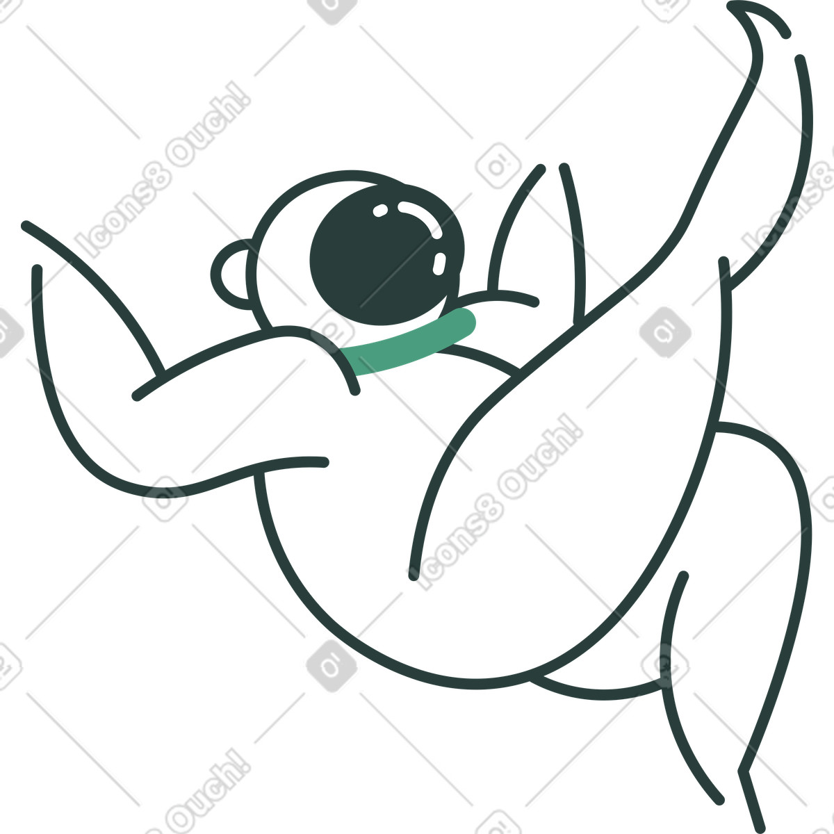 Astronaut-Illustration im Macaroni-Stil als Download in PNG, SVG