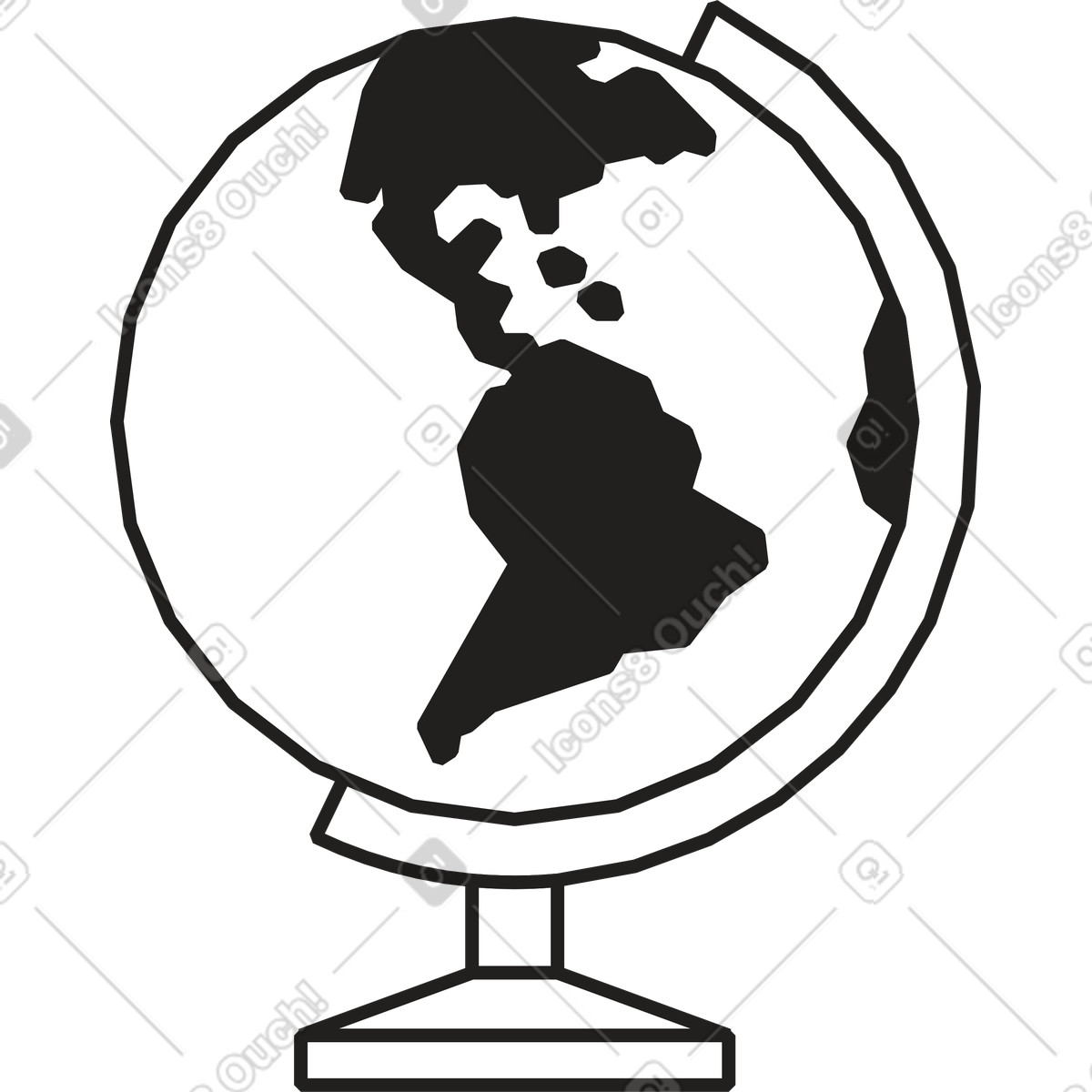 Mappamondo illustrazione in stile Dazzle Line scarica in PNG, SVG