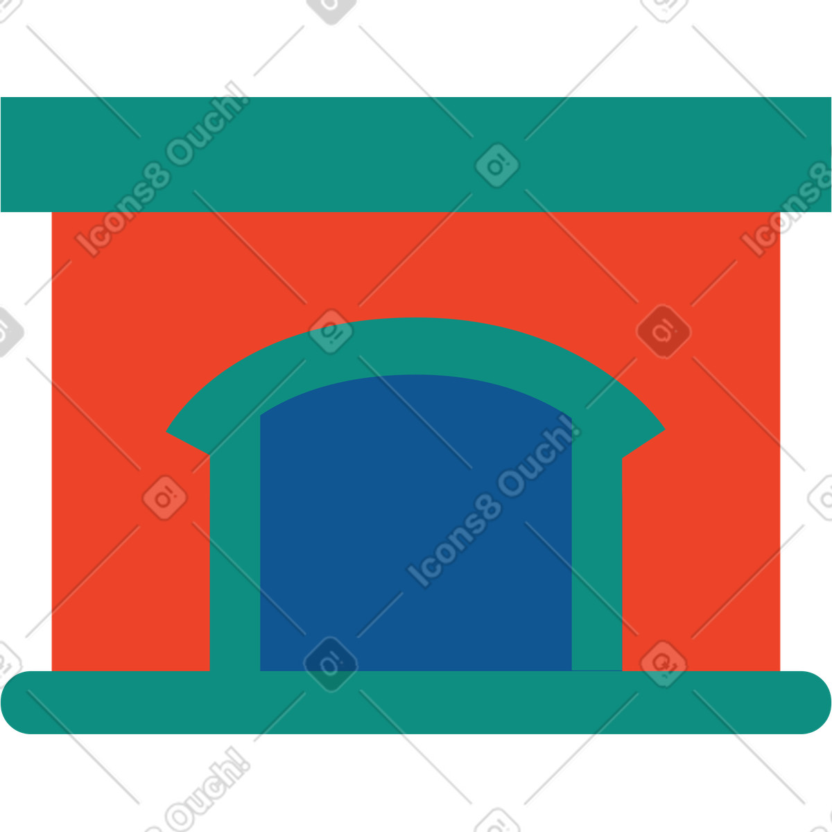 Kamin-Illustration im Polar-Stil als Download in PNG, SVG