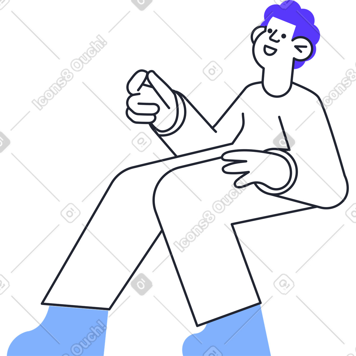 Illustration Man holding something dans le style Pablita à télécharger aux formats PNG, SVG