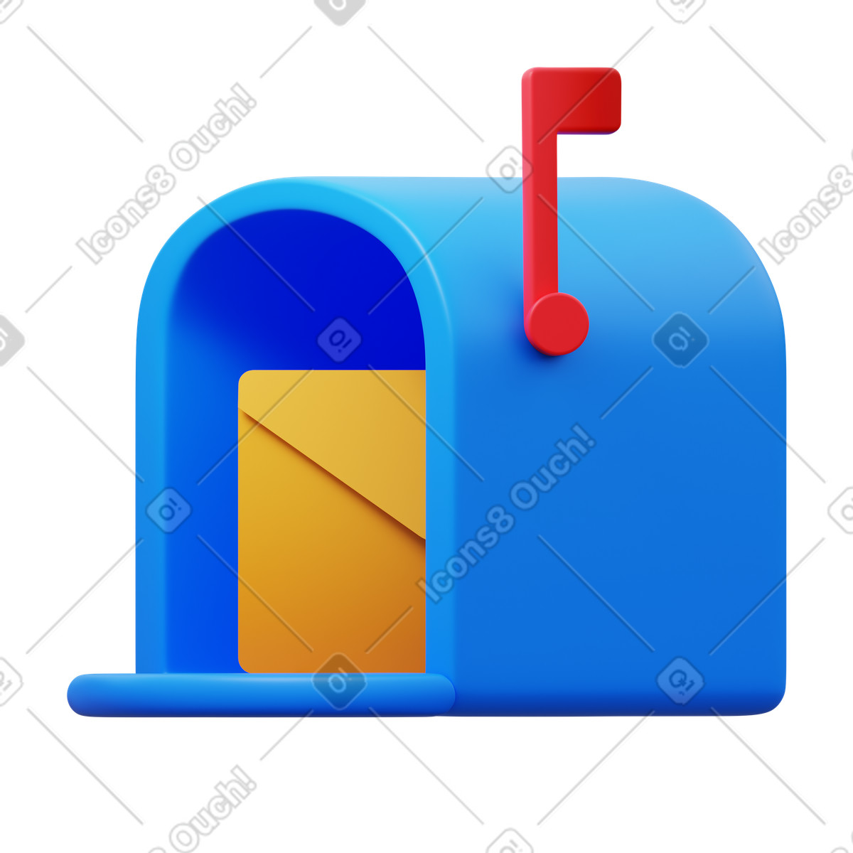Post--Illustration im 3D Fluency-Stil als Download in PNG, SVG