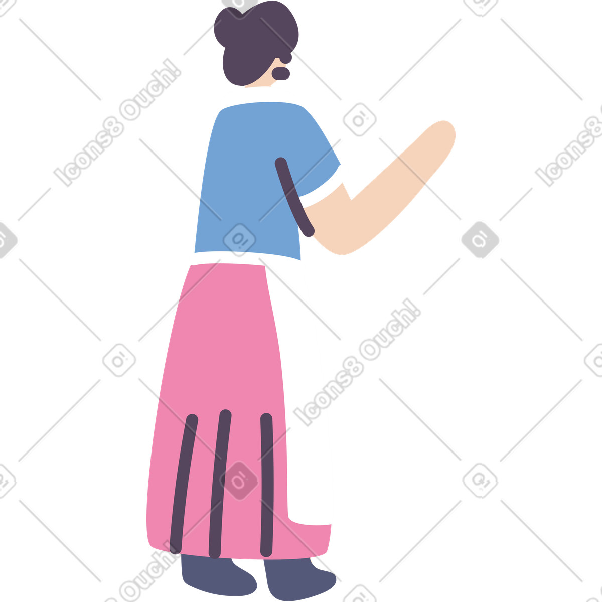 Indian woman illustration in Pluto style download in PNG, SVG