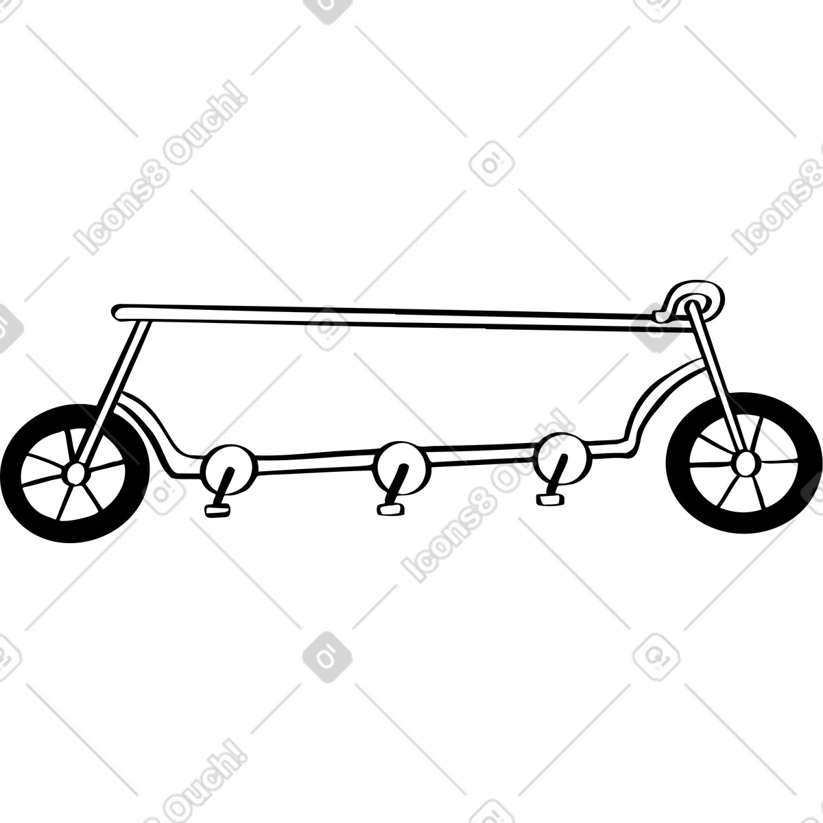 Ilustración Bicicleta en estilo Journal a descargar en PNG y SVG
