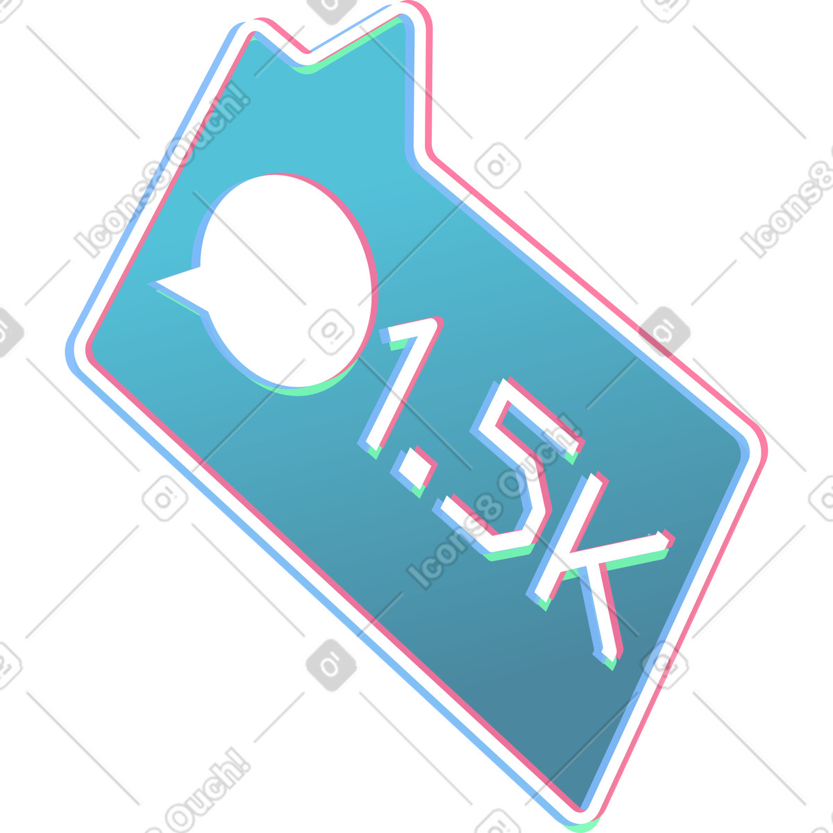 Fumetto con i numeri illustrazione in stile Neon scarica in PNG, SVG
