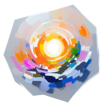 A vibrant composition featuring the Earth's energy, characterized by swirling colors and dynamic patterns. The image showcases a blend of deep blues and greens representing the oceans and forests, interspersed with bright yellows and oranges symbolizing the sun's warmth and vitality. Fluid, curving lines create a sense of movement, suggesting the flow of energy across the planet. The patterns interweave and overlap, forming an intricate design that captures the essence of life and nature in harmony.