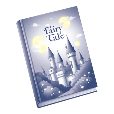 A book cover featuring a fairy tale scene. The central focus is a whimsical kingdom with enchanting castle towers reaching towards the sky. The castle has intricate details, including pointed roofs and large windows. Surrounding the kingdom are lush trees and vibrant flowers, with various magical creatures like fairies or unicorns peeking from behind the foliage. Above, the sky is filled with whimsical clouds, and there is a large, glowing moon illuminating the landscape. The title of the book appears prominently on the cover in an elegant font, surrounded by decorative elements that enhance the fairy tale theme.