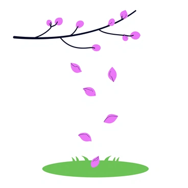 A collection of delicate cherry blossom petals gently falling from the branches of a cherry tree. The petals are soft pink in color and flutter gracefully in the breeze. They accumulate on the ground, creating a light pink carpet that contrasts with the green grass below. The scene captures the tranquility and beauty of nature as the petals dance through the air.